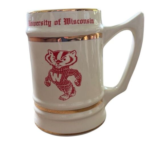 University Of Wisconsin Badgers Heavy Ceramic Stein Mug - Picture 1 of 7